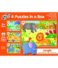 Imagine Set 4 puzzle-uri Jungla (12, 16, 20, 24 piese)