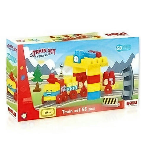 Imagine Set de constructii cu trenulet - 58 piese