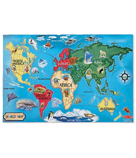 Imagine Puzzle de podea Harta Lumii World Map