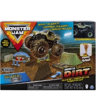 Imagine Monster Jam set Camioneta Soldier Fortune cu Nisip Kinetic si accesorii cu Rampa