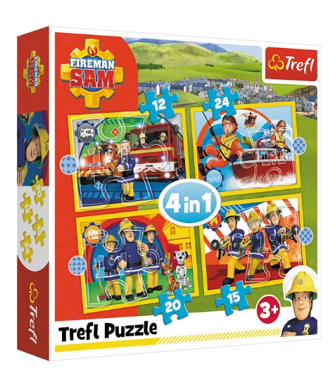 Imagine Puzzle Trefl 4In1 Ajutoarele Pompierului Sam