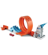 Imagine Hot Wheels Circuit rapid cu lansator pentru cascadorii si masinuta exclusiva