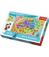 Imagine Puzzle Trefl Educational cu Harta Romaniei