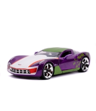 Imagine Masinute metalica Chevy Corvette Stingray 2009 si figurina Joker scara 1:24