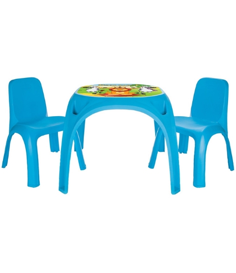 Imagine Set Masuta cu 2 scaune pentru copii King Table blue