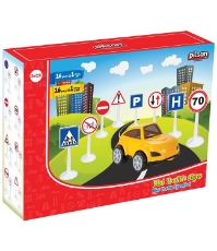 Imagine Set Jucarie indicatoare rutiere Mini Traffic Signs cu masinuta