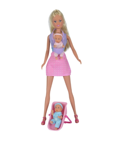 Imagine Papusa Steffi Love 29 cm Babysitter cu 2 bebelusi si accesorii