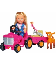 Imagine Set Papusa Evi Love 12 cm, tractor cu remorca si accesorii