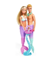 Imagine Set Steffi Love Mermaid Family papusa Steffy 29 cm, papusa Kevin 29 cm si accesorii