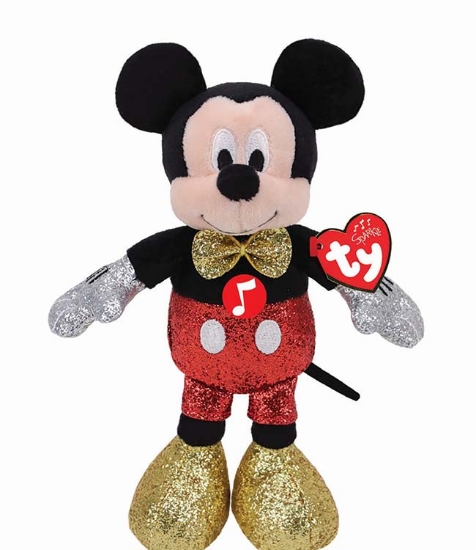 Imagine Plus 20 cm Beanie Babies Disney Mickey cu sclipici si sunete