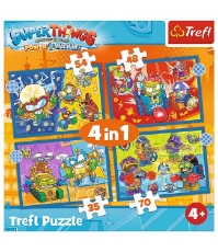 Imagine Puzzle Trefl 4 in 1 Super Things Super actiunea