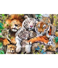 Imagine Puzzle Trefl din lemn 500+1 piese Felinele din jungla