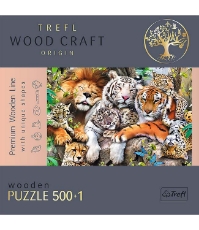 Imagine Puzzle Trefl din lemn 500+1 piese Felinele din jungla