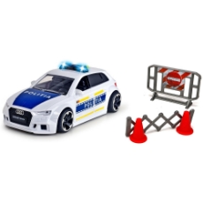 Imagine Masina de politie Audi RS3 1:32 15 cm cu lumini, sunete si accesorii