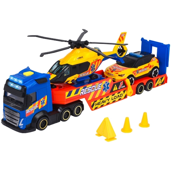 Imagine Set Rescue Transporter 40 cm cu camion, masina, elicopter si accesorii