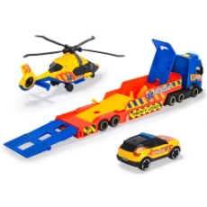 Imagine Set Rescue Transporter 40 cm cu camion, masina, elicopter si accesorii