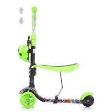 Imagine Trotineta Kiddy Evo 3 in 1 cu maner green graffiti