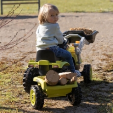 Imagine Tractor cu pedale si remorca Farmer Max verde cu negru