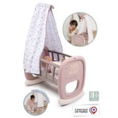 Imagine Leagan pentru papusa Baby Nurse Cradle maro cu baldachin