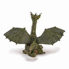 Imagine Figurina dragon verde inaripat cu flacara