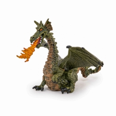 Imagine Figurina dragon verde inaripat cu flacara